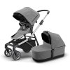 THULE Kinderwagen (Buggy) SLEEK inkl. Bassinet melange grey/alu melange grey/alu grey melange 8/11 