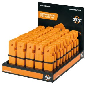 SKS Display-Pneuhebelset à 50 Sets SV- Schlüssel und AV-Druckablass inklusive orange 