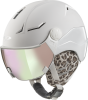 CP Ski Women COYA+ Helmet snowwhite soft touch/white shiny leo ears / Visor Nr. 59 M